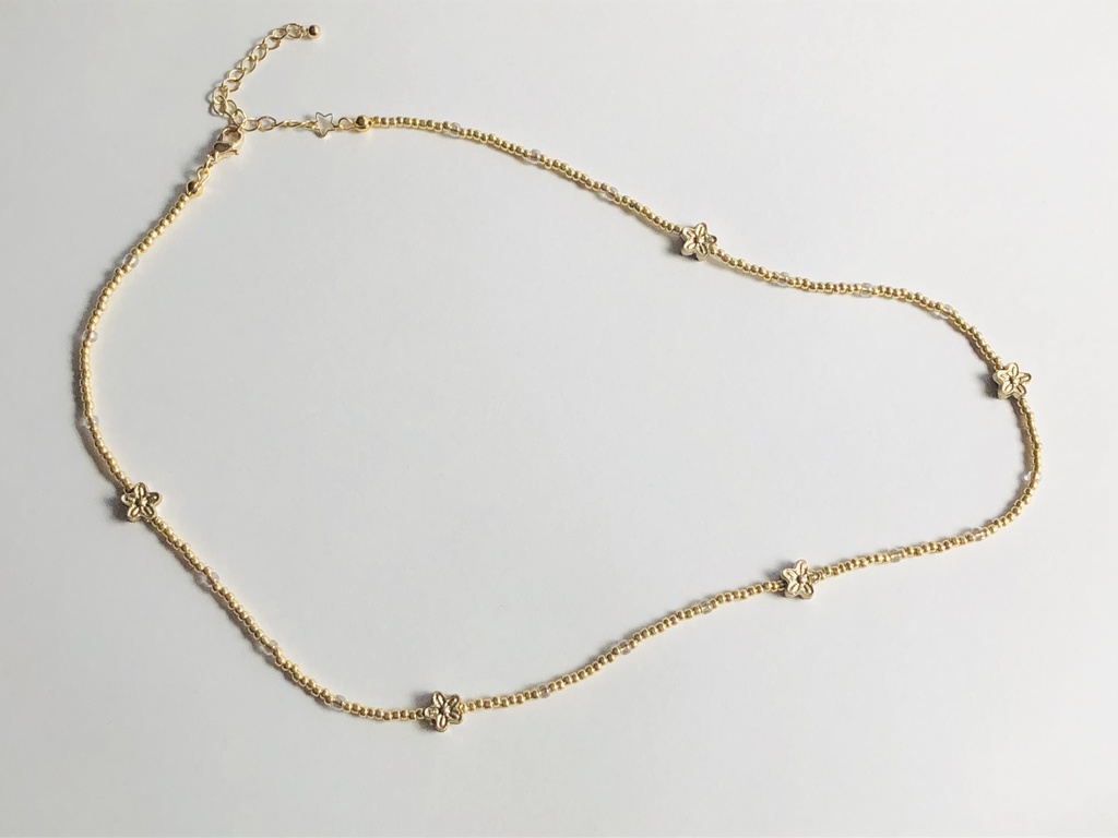 金色のお花のビーズネックレス うたかたのおみせ Booth