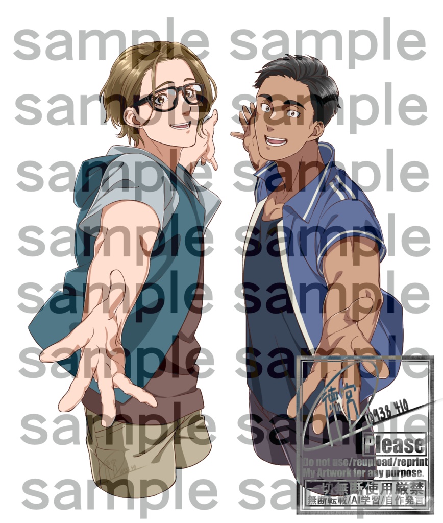 【創作BL】※7/14頃〆「水色のふたり」アクリルスタンド