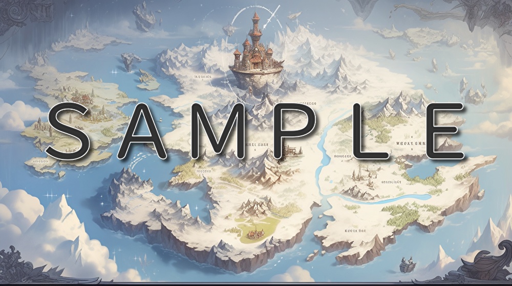 【フリー素材】ファンタジー世界の地図イラスト素材集【全126枚】【AI生成】