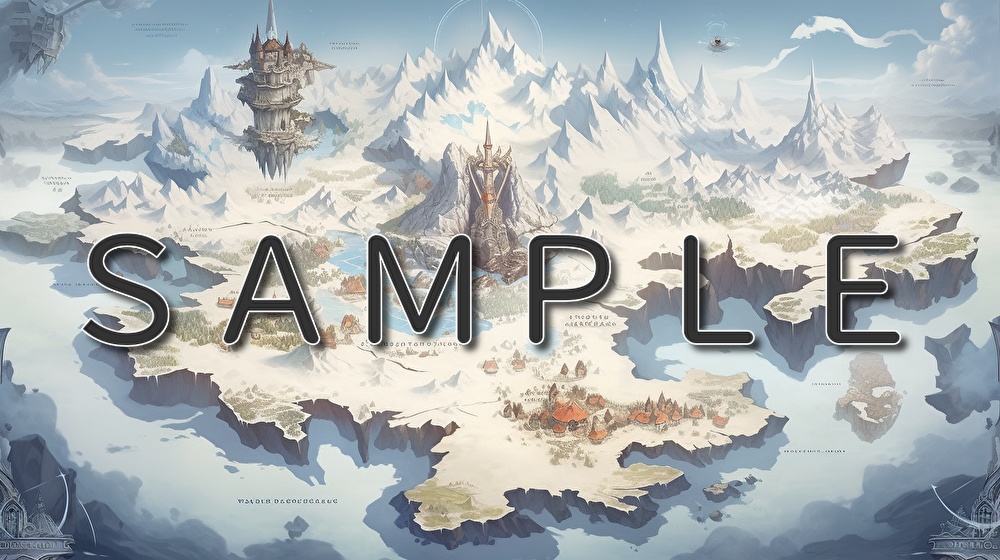 【フリー素材】ファンタジー世界の地図イラスト素材集【全126枚】【AI生成】