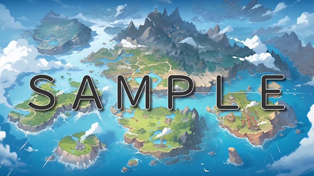 【フリー素材】ファンタジー世界の地図イラスト素材集【全126枚】【AI生成】