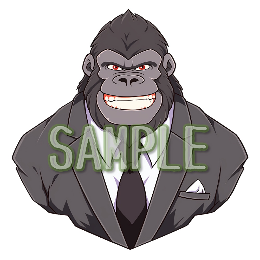 【支援者用】ゴリラアイコン【全8枚】【AI生成】