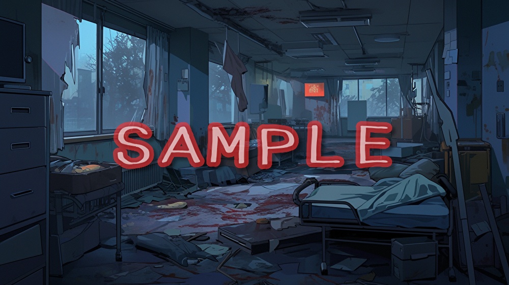 【フリー素材】廃病院イラスト素材集【全107枚】【AI生成】