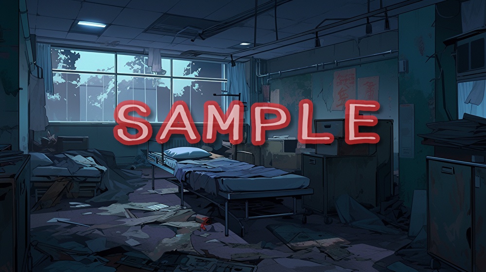 【フリー素材】廃病院イラスト素材集【全107枚】【AI生成】