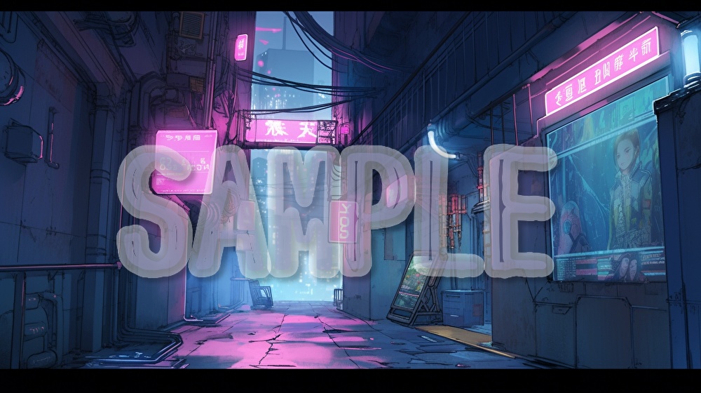 【著作権フリー】サイバーパンクストリートイラスト素材集【全70枚】【AI生成】