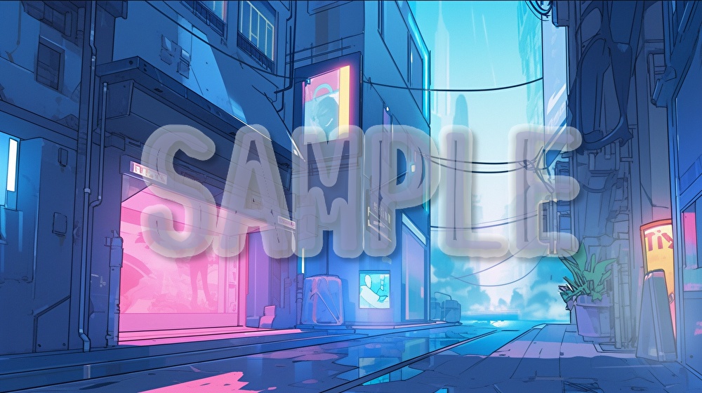 【著作権フリー】サイバーパンクストリートイラスト素材集【全70枚】【AI生成】