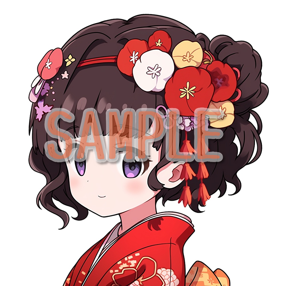 【支援者用】着物少女アイコン集【全18枚】【AI生成】