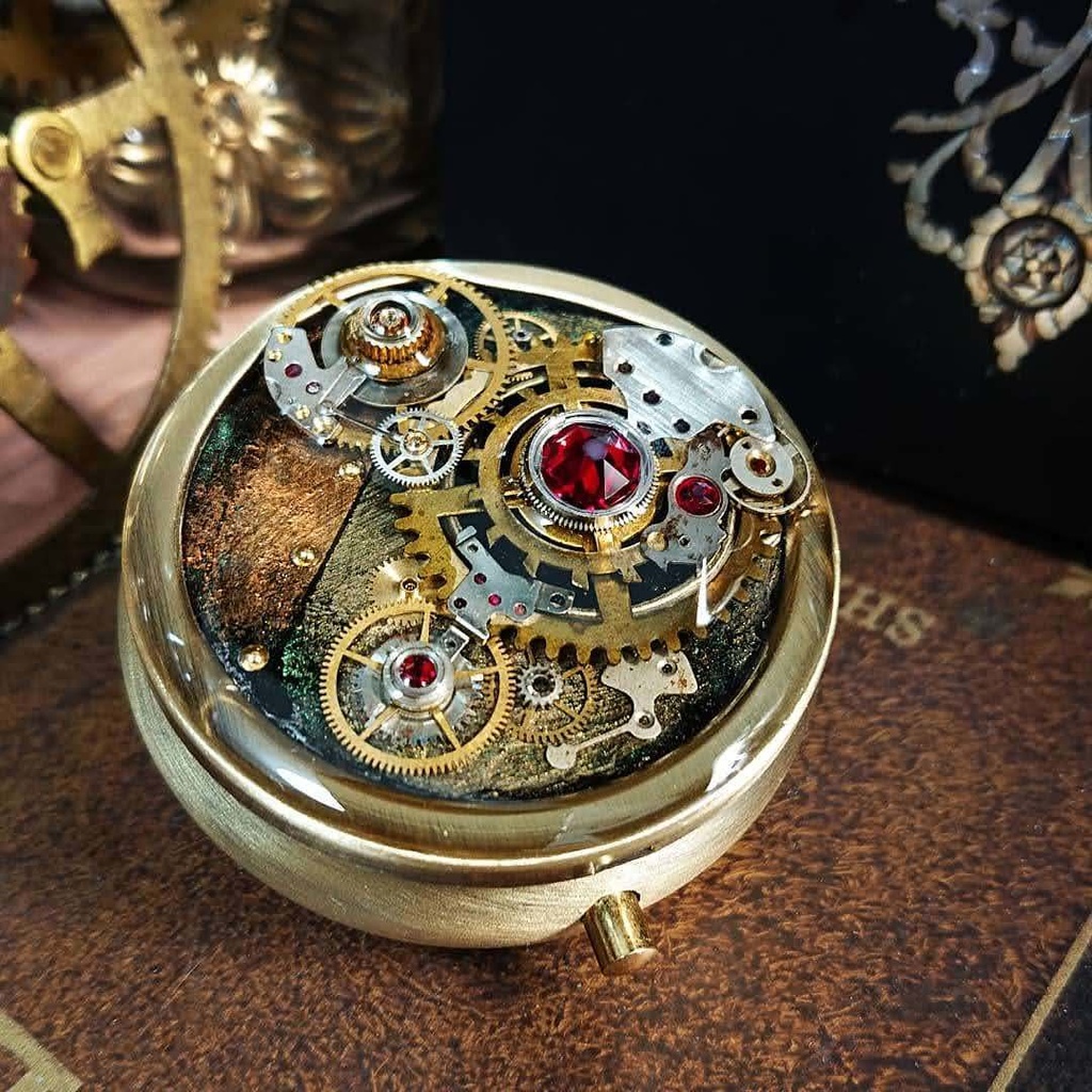 ミラー付き小物入れ【old gears】