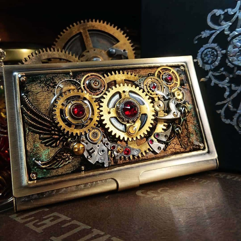 スチームパンクな名刺入れ【old gears】