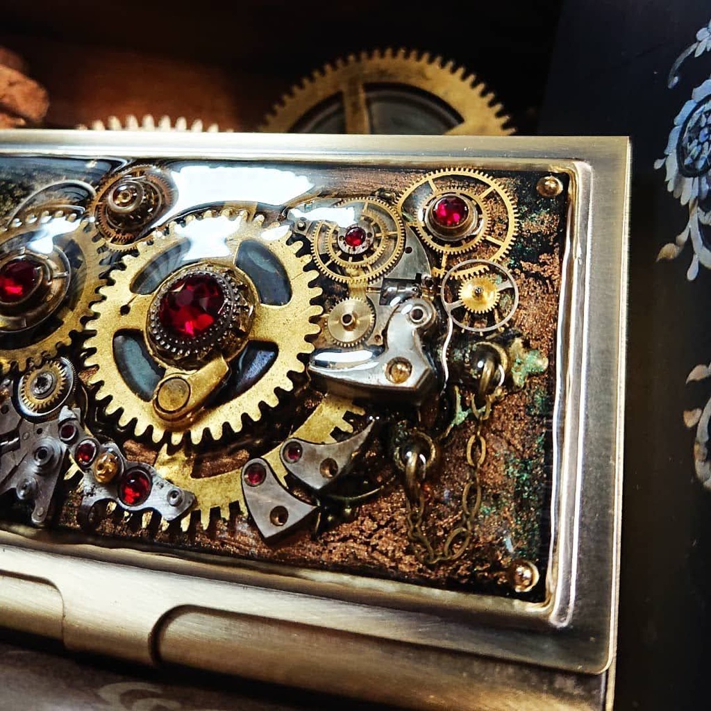 スチームパンクな名刺入れ【old gears】