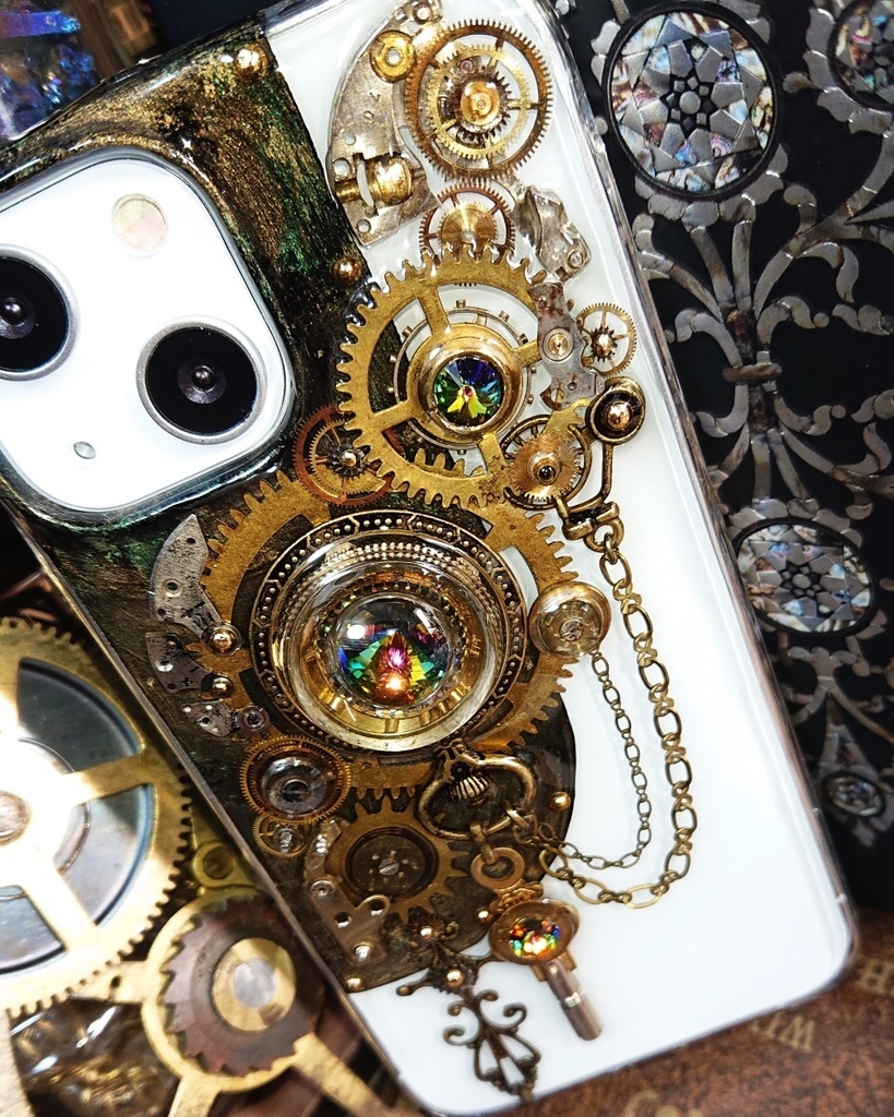 iPhone13miniスマホケース【Old Gearsシリーズ】