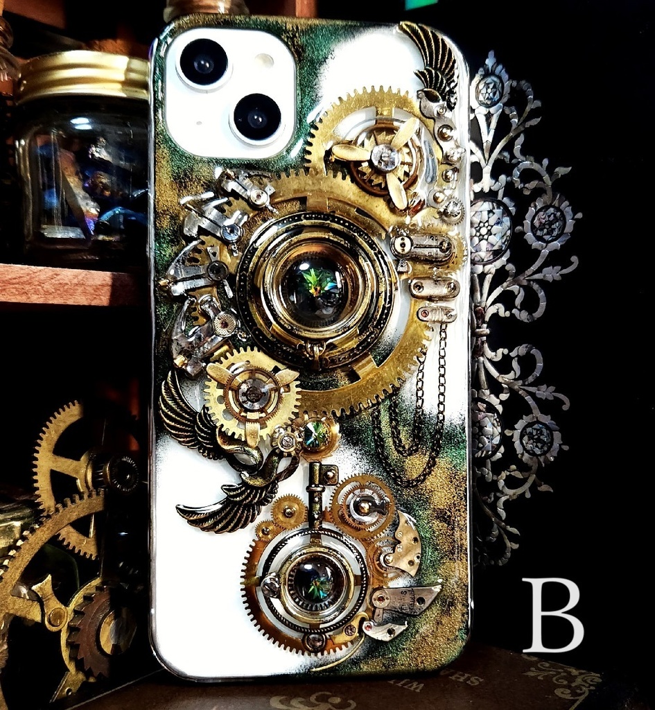 iPhone14Plusスマホケース【Old Gears】