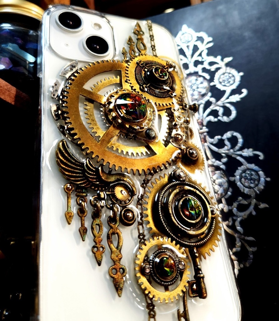 iPhone14スマホケース【Old Gears】