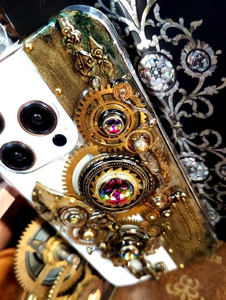 iPhone14Proスマホケース【Old Gears】