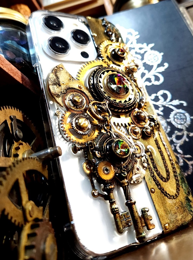 iPhone14Proスマホケース【Old Gears】