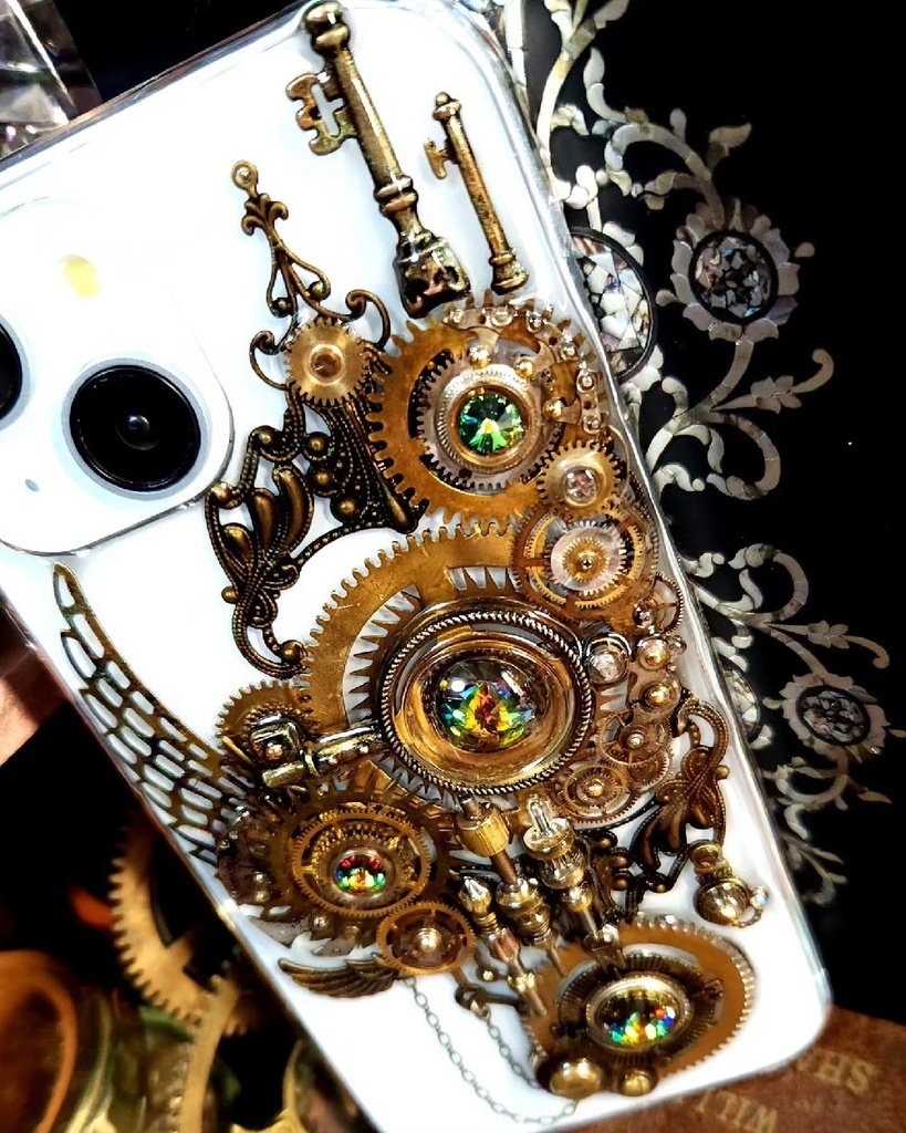 iPhone15スマホケース【Old Gears】