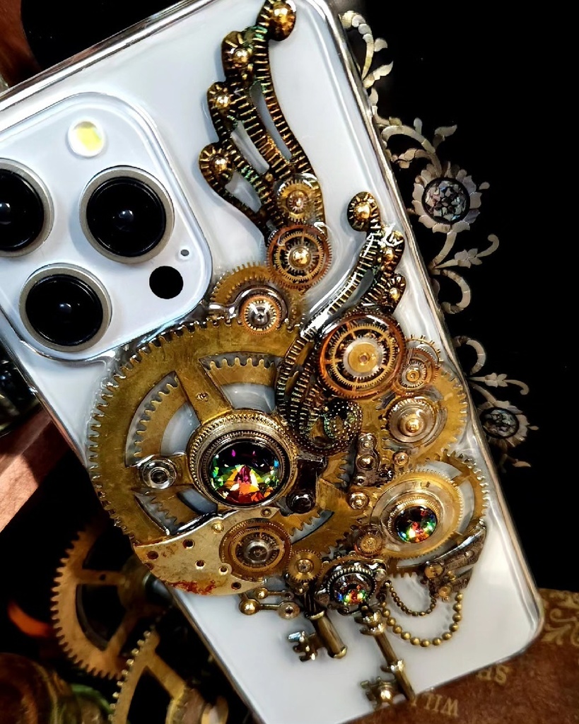 iPhone15ProMaxスマホケース【Old Gears】