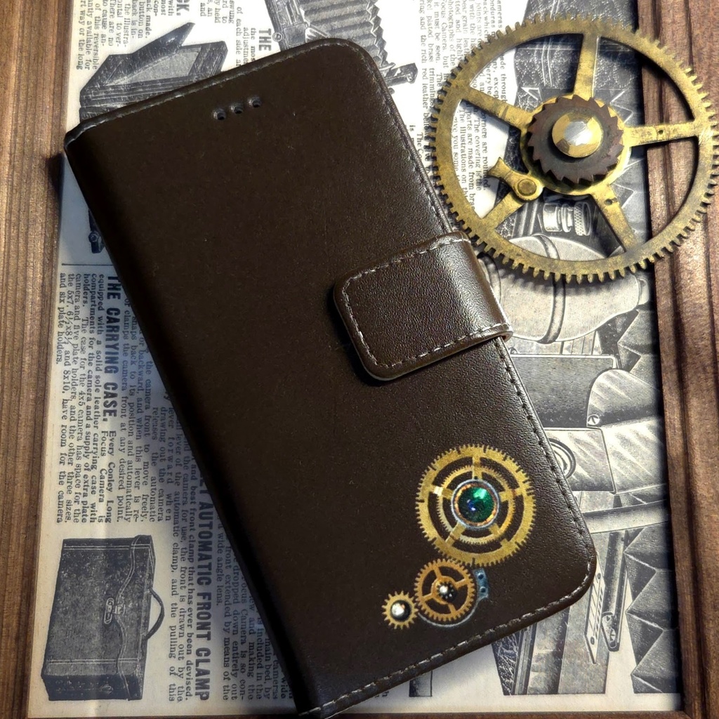 スチームパンクなスマホケース(緑)