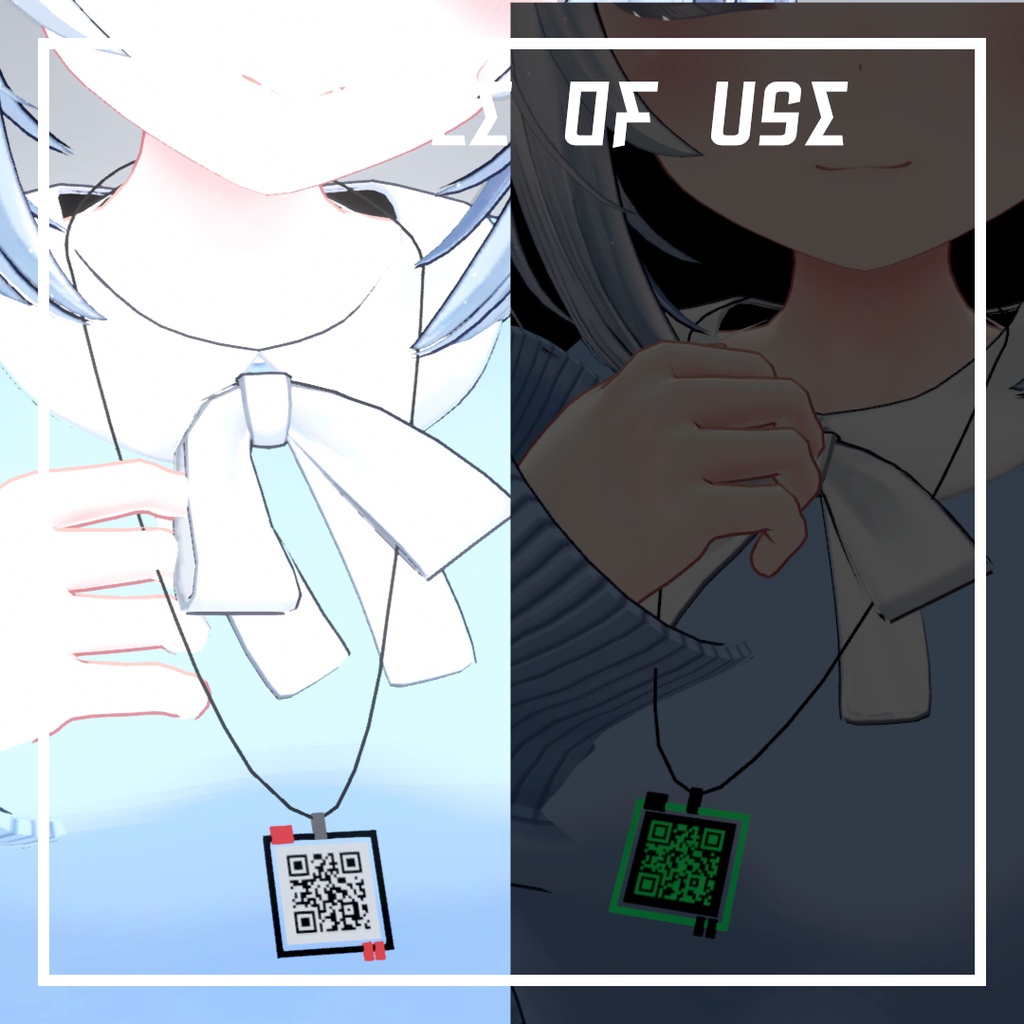 【AudioLink対応】充電ヘアアクセ&QRコードネックレス