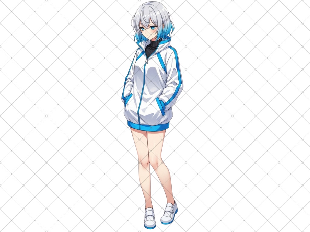 立ち絵素材④ 3枚セット 白フチ有無 女性