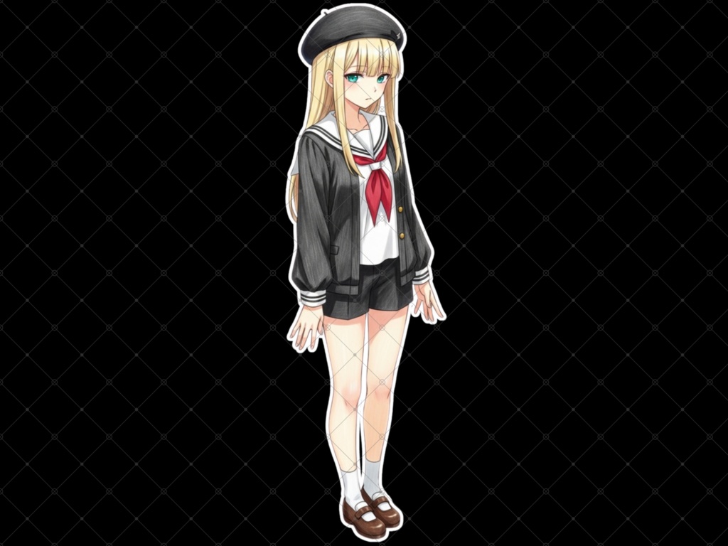 立ち絵素材④ 3枚セット 白フチ有無 女性