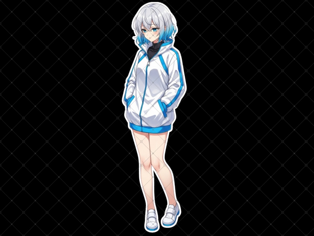 立ち絵素材④ 3枚セット 白フチ有無 女性