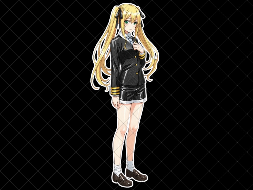 立ち絵素材⑤ 3枚セット 白フチ有無 女性