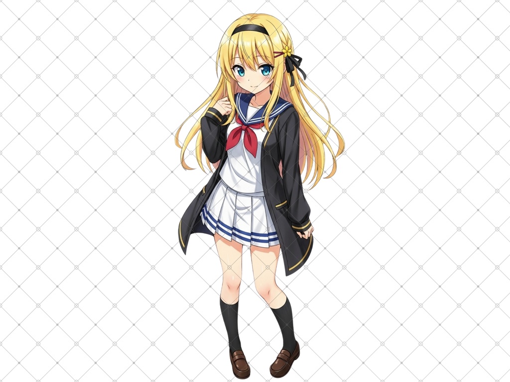 立ち絵素材⑤ 3枚セット 白フチ有無 女性