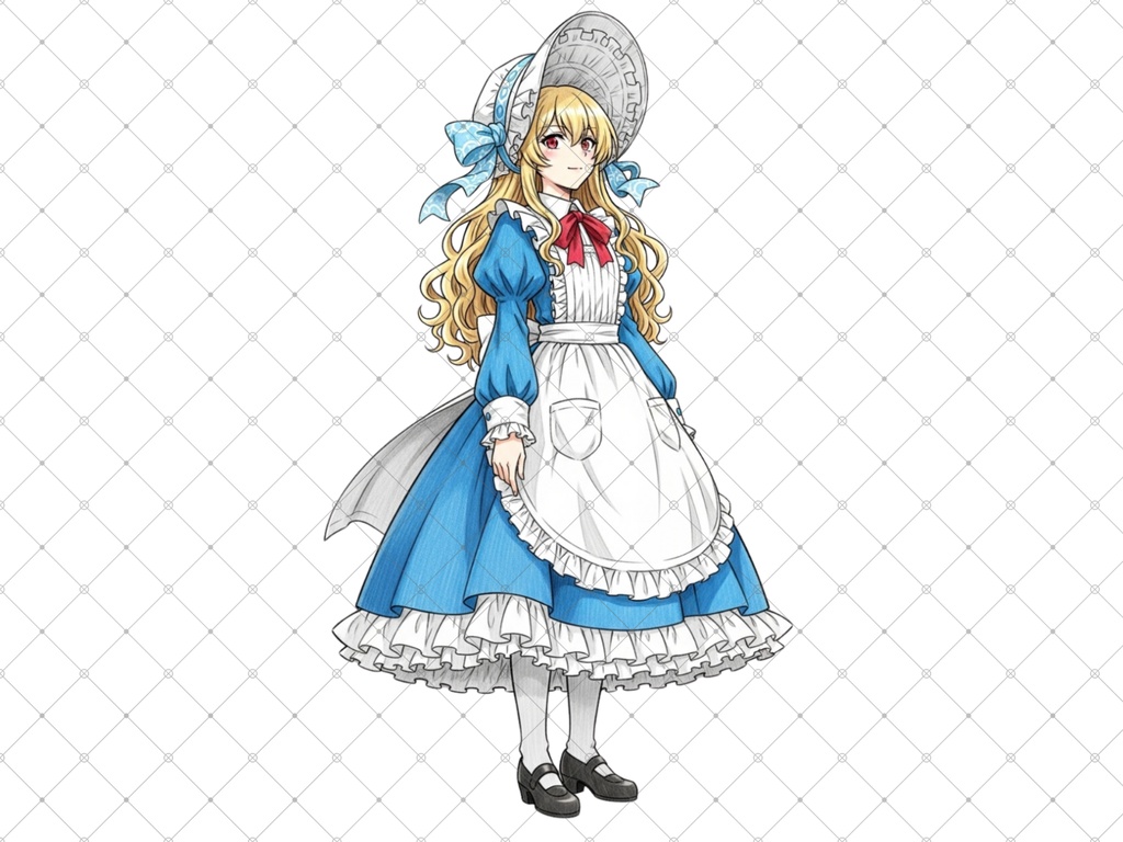 立ち絵素材⑧ 3枚セット 白フチ有無 女性