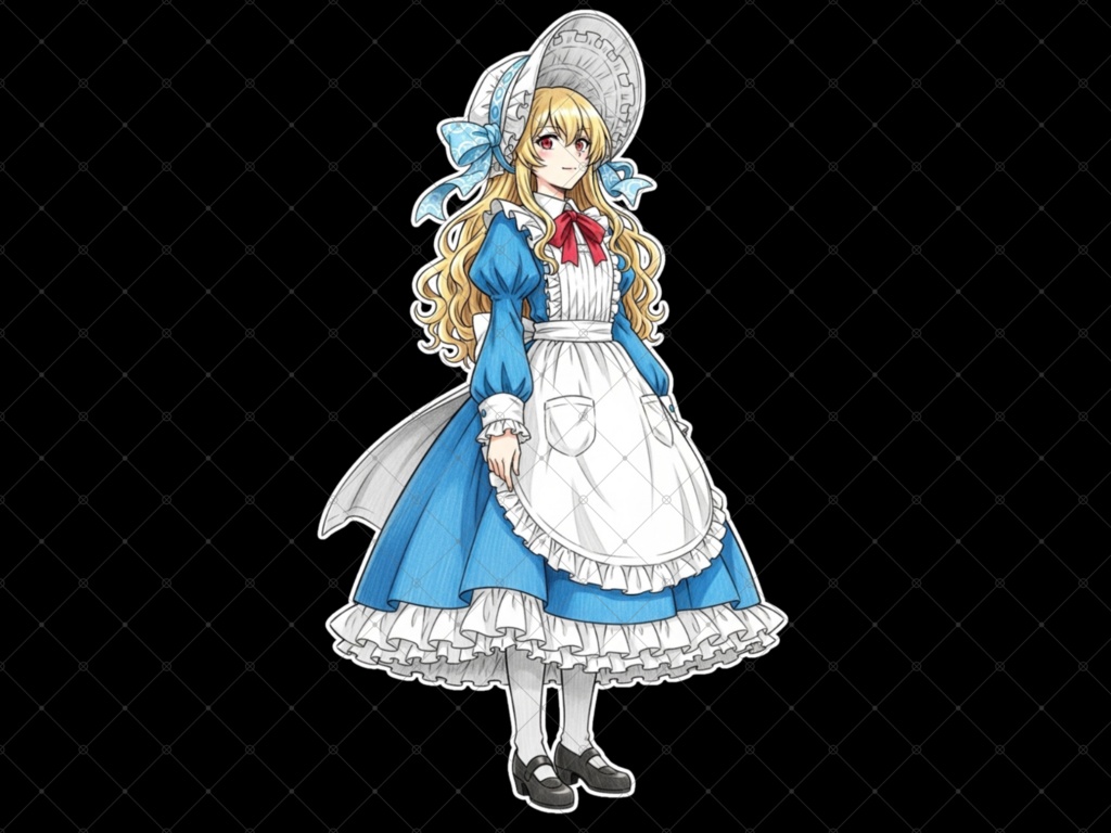 立ち絵素材⑧ 3枚セット 白フチ有無 女性