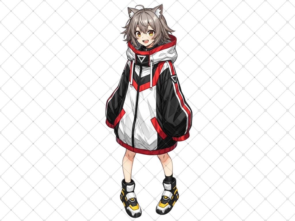 立ち絵素材⑩ 3枚セット 白フチ有無 女性