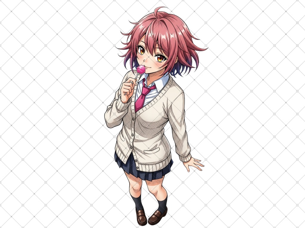 立ち絵素材⑪ 3枚セット 白フチ有無