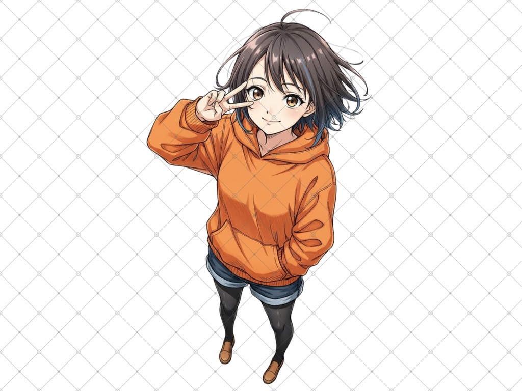 立ち絵素材⑪ 3枚セット 白フチ有無