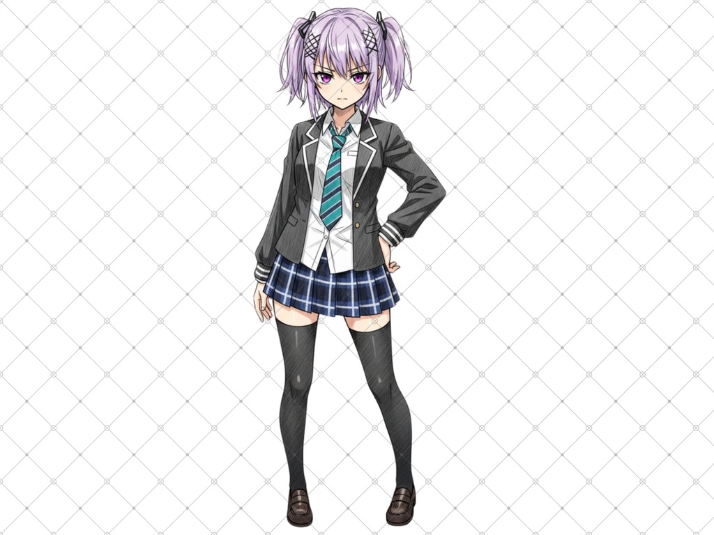 立ち絵素材⑪ 3枚セット 白フチ有無