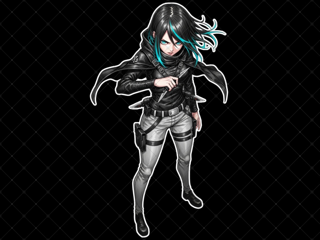 立ち絵素材⑬ 3枚セット 白フチ有無 女性