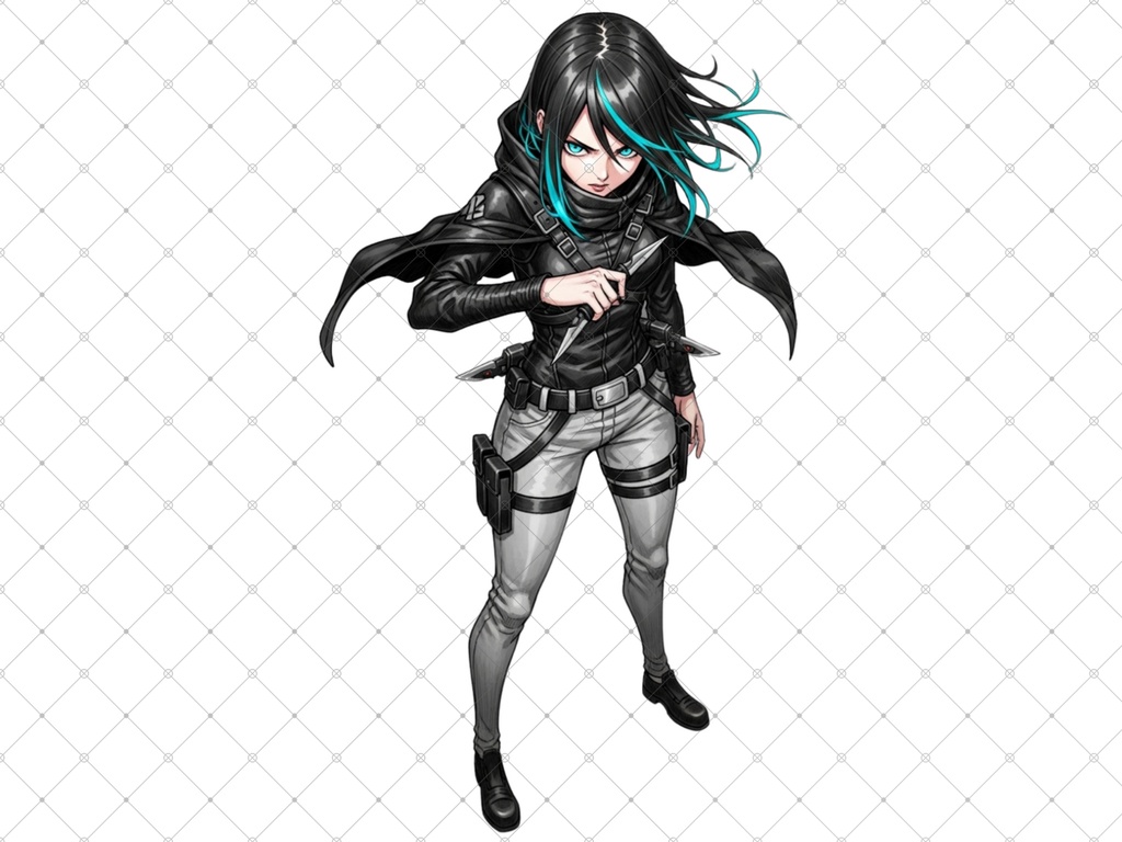 立ち絵素材⑬ 3枚セット 白フチ有無 女性