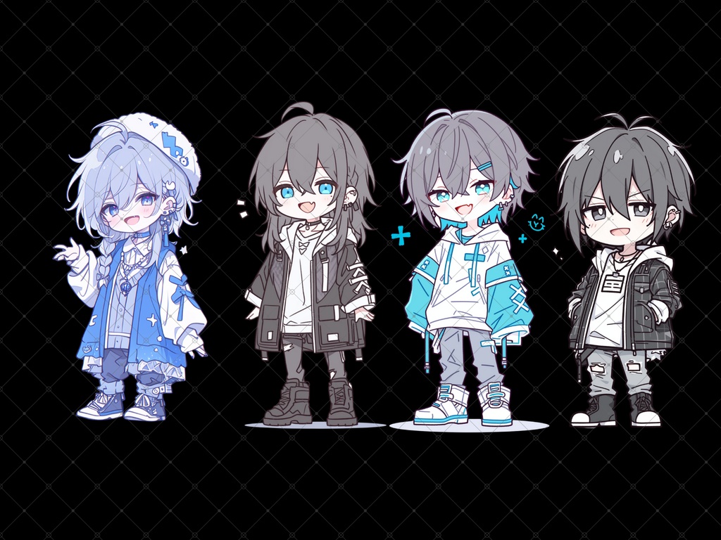 デフォルメ男の子立ち絵素材 4枚セット