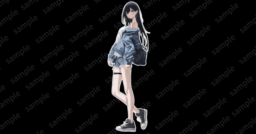 立ち絵素材㉓ 3枚セット 白フチ有無セット 女の子