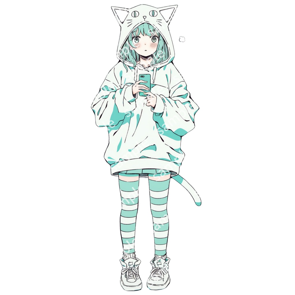 立ち絵素材 3人セット ネコミミ 女の子