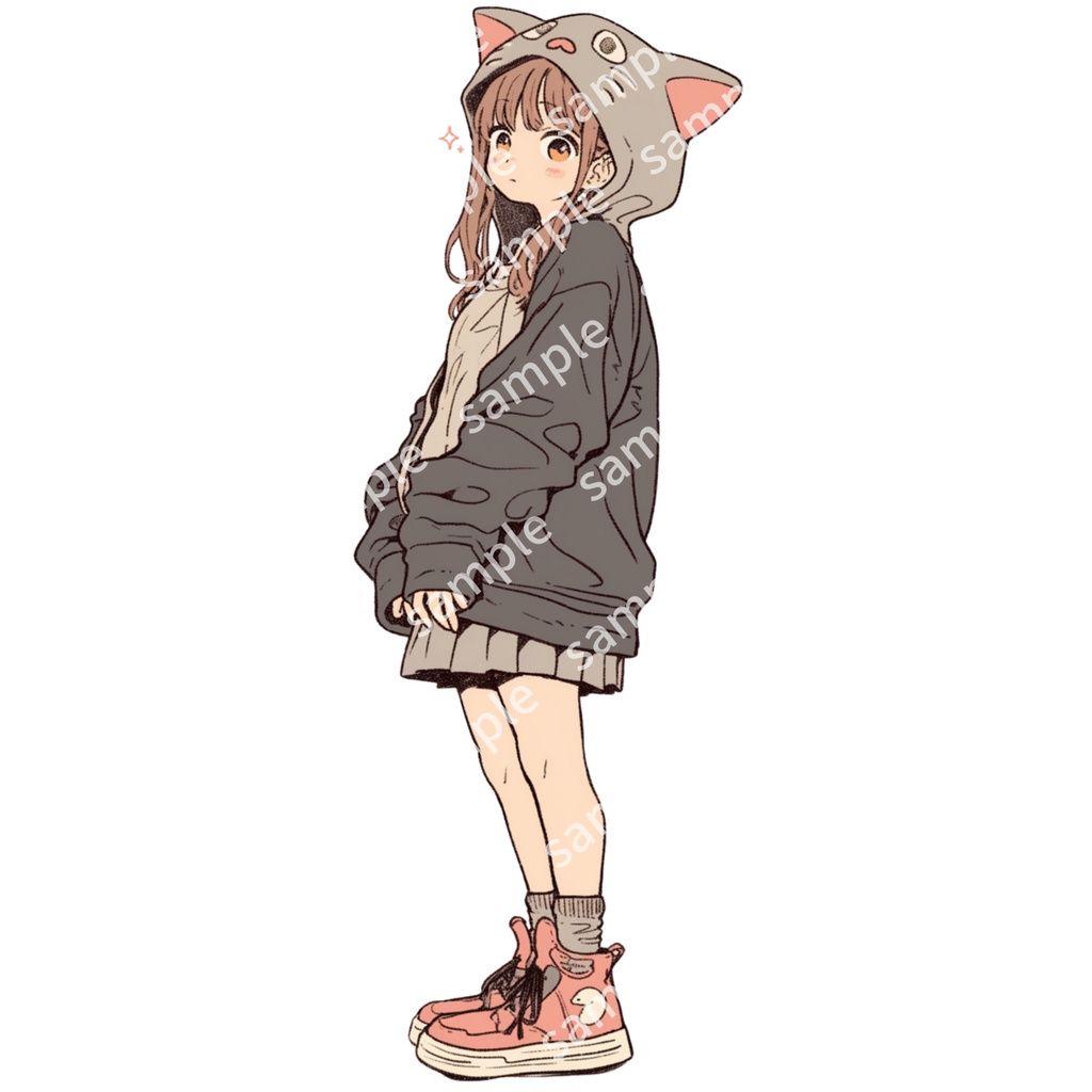 立ち絵素材 3人セット ネコミミ 女の子