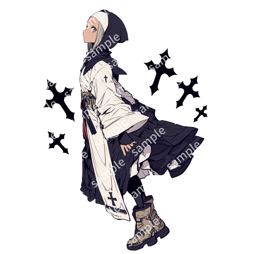 【立ち絵_015】シスター 女の子 3人