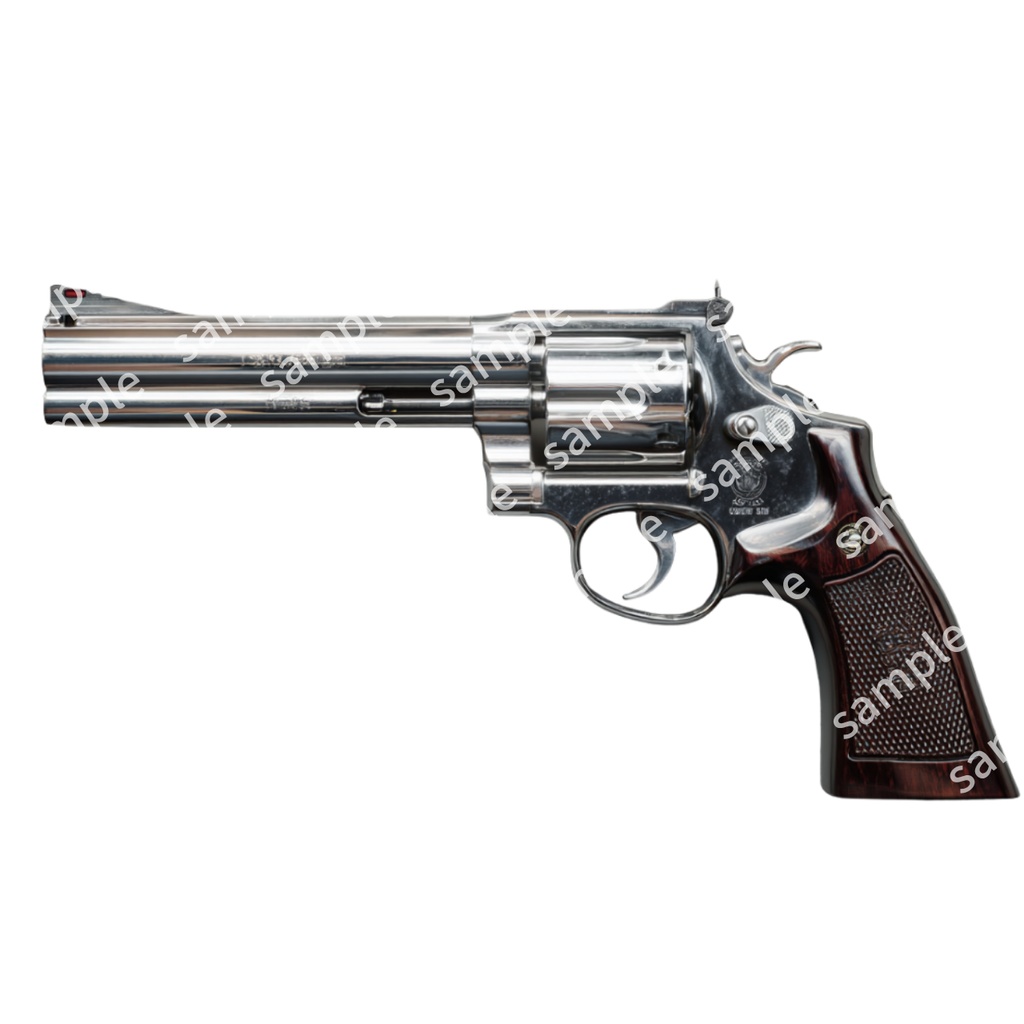 【これは使えるシリーズ】【アイテムイラスト_001】TRPG アイテム素材 拳銃 6枚セット 透過素材