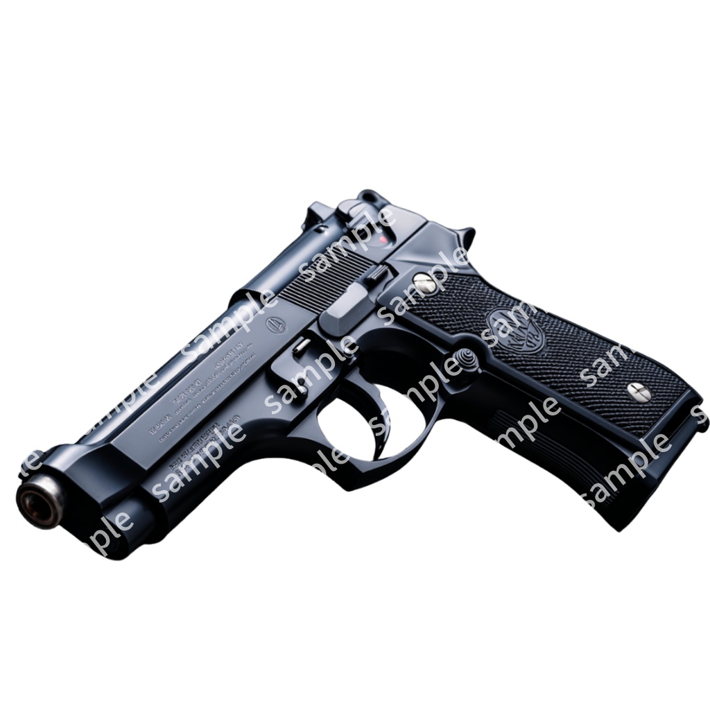 【これは使えるシリーズ】【アイテムイラスト_001】TRPG アイテム素材 拳銃 6枚セット 透過素材