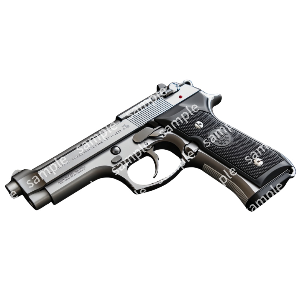 【これは使えるシリーズ】【アイテムイラスト_001】TRPG アイテム素材 拳銃 6枚セット 透過素材