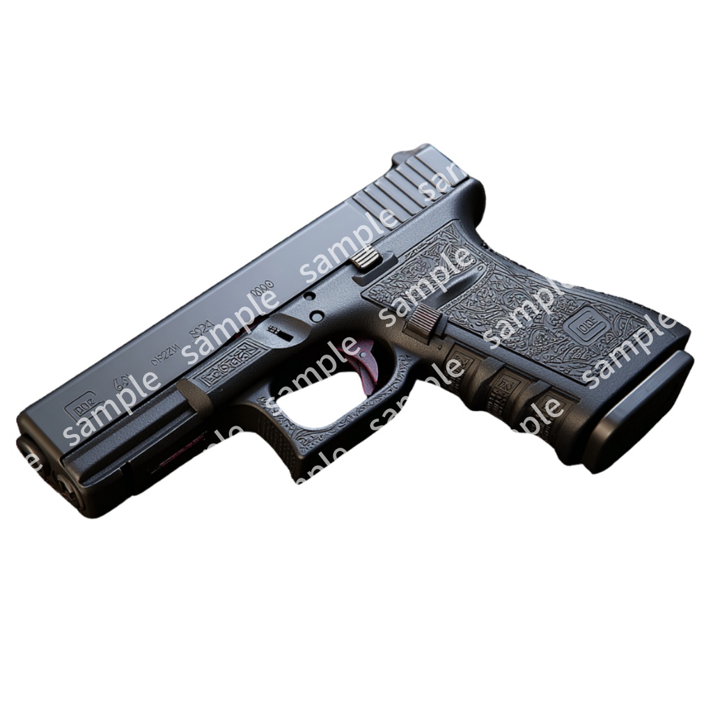 【これは使えるシリーズ】【アイテムイラスト_001】TRPG アイテム素材 拳銃 6枚セット 透過素材