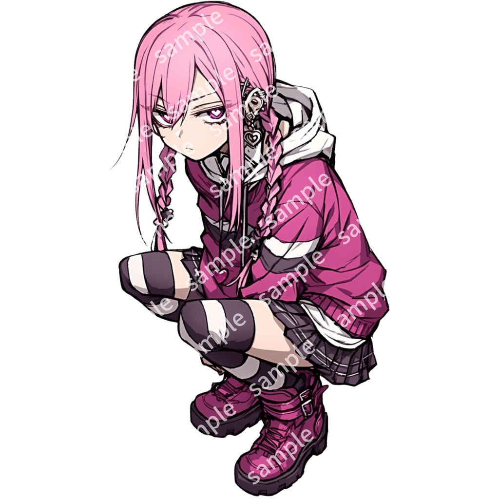 【立ち絵_039】ピンク 私服 女の子 2人