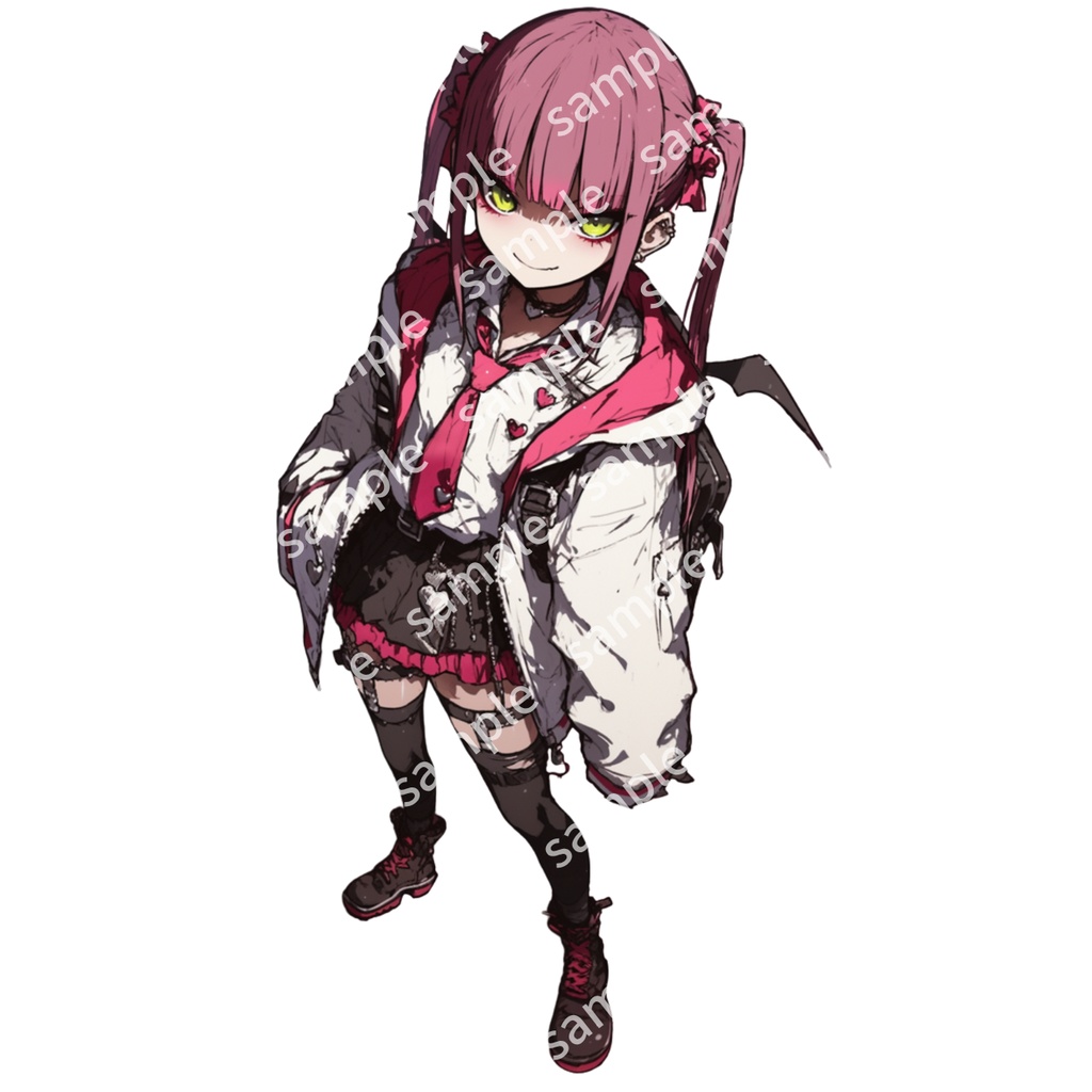 【立ち絵_040】ピンク 私服 女の子 2人