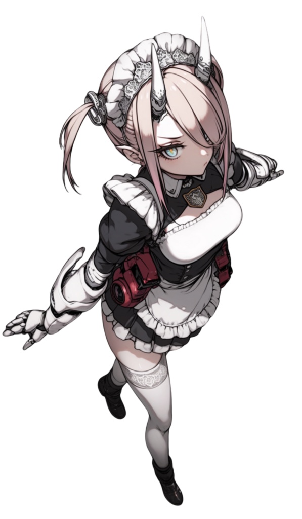 【無料立ち絵_008】メイド服 女の子 1人