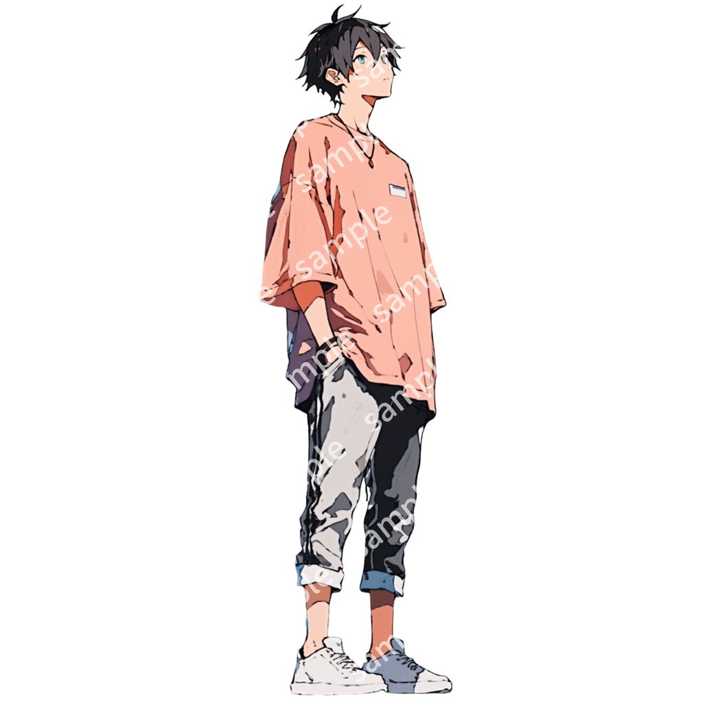 【立ち絵_054】私服 男の子 2人