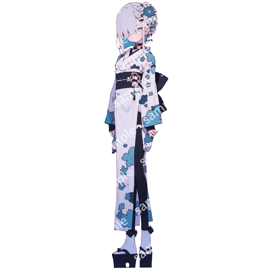 【立ち絵_057】着物 女の子 3人